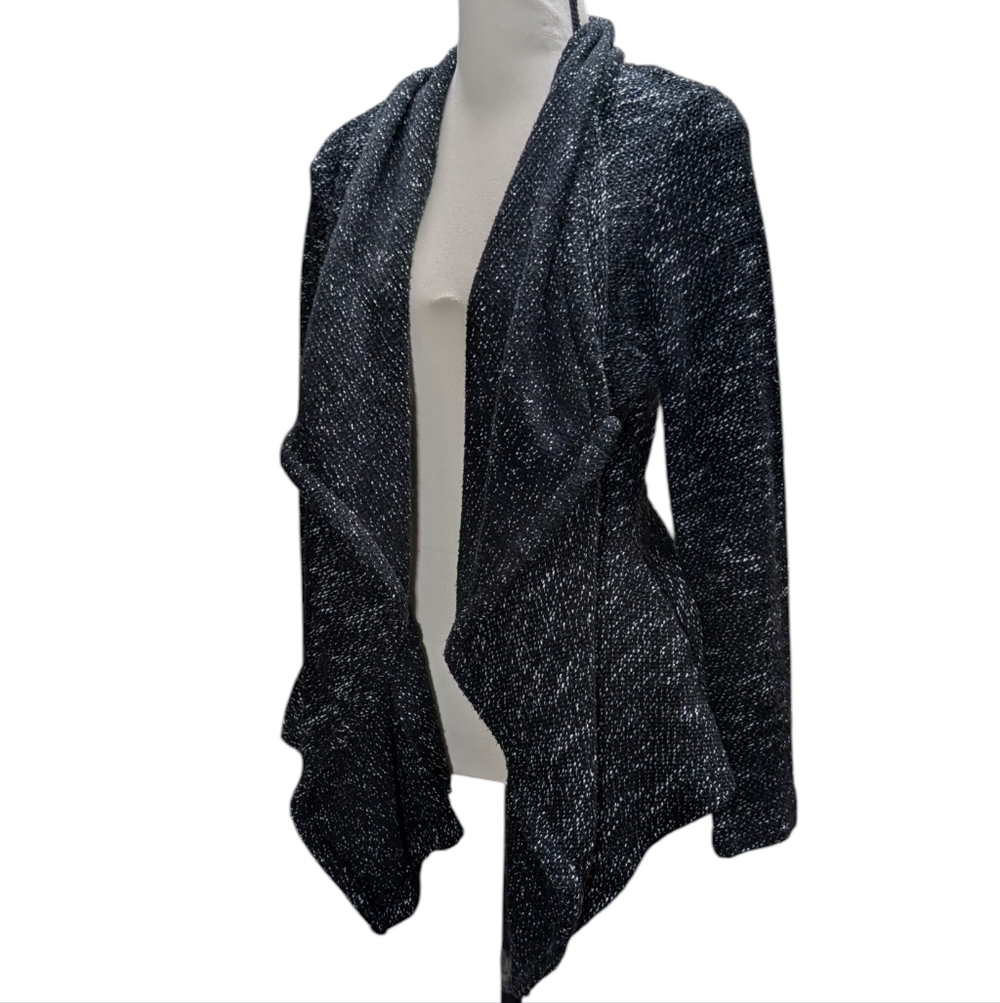 Blanc Noir Black Textured Cardigan